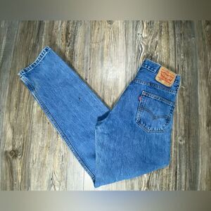 Levis 505 Blue Jeans Straight Leg Regular Fit Men’s Size 30”x 32” True